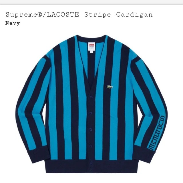 サイズS supreme LACOSTE stripe cardigan