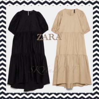 ザラ(ZARA)のZARA パフスリーブ ワンピース(ロングワンピース/マキシワンピース)