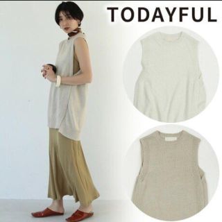 トゥデイフル(TODAYFUL)の★完売BEG★ トゥデイフル TODAYFUL コットンリネンニットベスト(ニット/セーター)