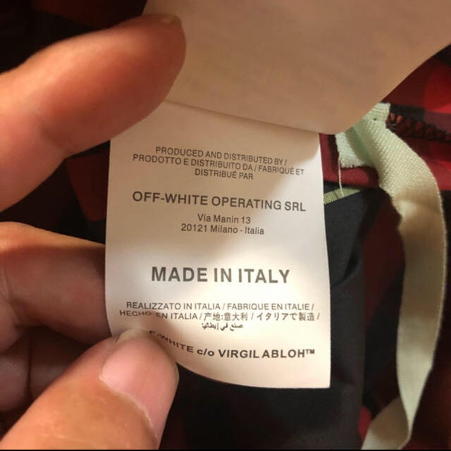 OFF-WHITE by にゃんこ's shop(プロフ確認(o_ _)o)|オフホワイトならラクマ - Off-Whiteナイロンアノラックジャケットの通販 超激安国産