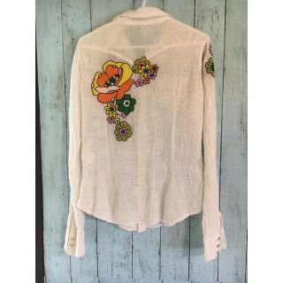 ラブガールズマーケット(LOVE GIRLS MARKET)の花刺繍エスニックシャツ アジアンヒッピーボヘミアンレトロアウトドアチチカカマライ(カットソー(長袖/七分))