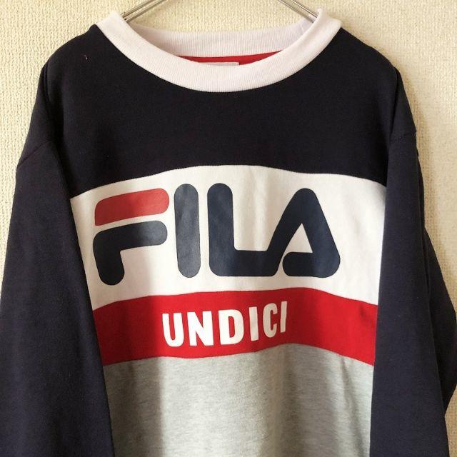 FILA(フィラ)の【人気】フィラ ビッグロゴ スウェット ネイビーxホワイトxレッドxグレー M メンズのトップス(スウェット)の商品写真