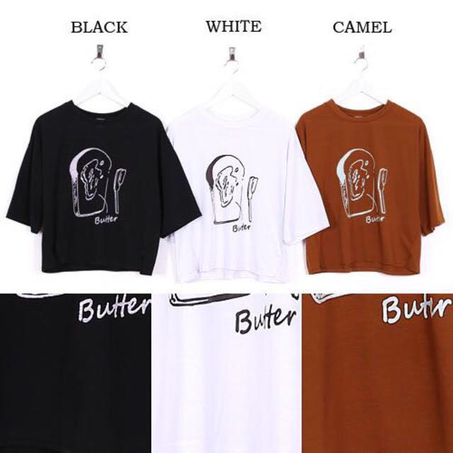 merlot(メルロー)のバタートーストプリントトップス レディースのトップス(Tシャツ(長袖/七分))の商品写真