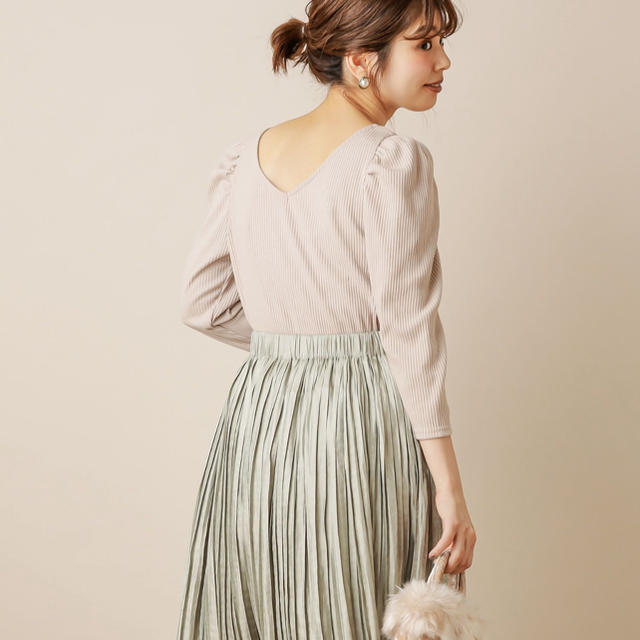 natural couture(ナチュラルクチュール)のテレコ2WAYプリンセスTシャツ レディースのトップス(カットソー(長袖/七分))の商品写真
