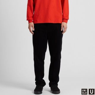 ユニクロ(UNIQLO)のUniqlo-U ワイドフィットテーパードコーデュロイパンツ ブラック73(その他)