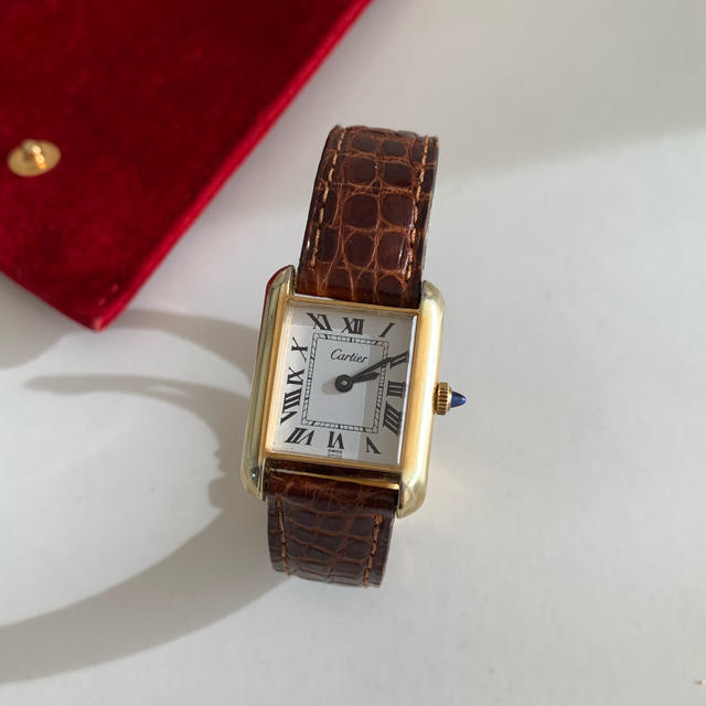 Cartier(カルティエ)のCartier カルティエ タンク Dバックル 18K 白文字盤 レア レディースのファッション小物(腕時計)の商品写真