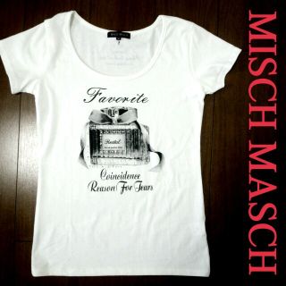 ミッシュマッシュ(MISCH MASCH)の香水柄Tシャツ(ホワイト＆ブラック）(Tシャツ(半袖/袖なし))