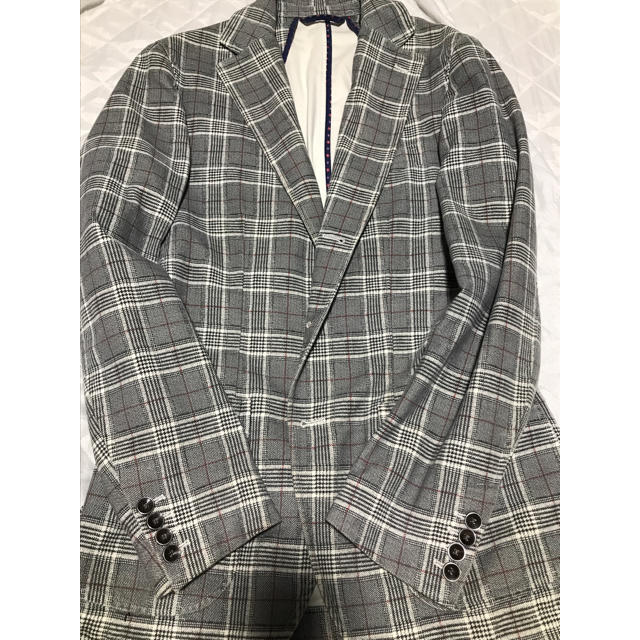 専用出品 Panama jacket グレンチェック/赤格子柄 size 46