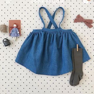 キャラメルベビー&チャイルド(Caramel baby&child )の新品タグ付き☆soor ploom 19AW デニムスカート 2-3y(スカート)