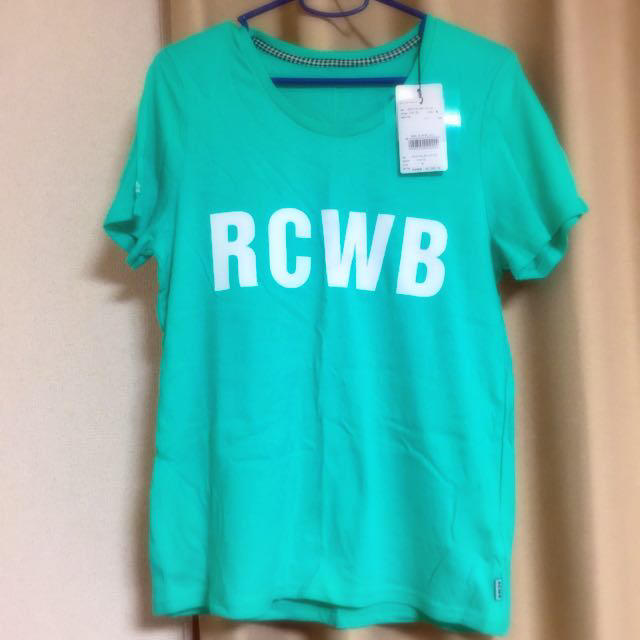 RODEO CROWNS WIDE BOWL(ロデオクラウンズワイドボウル)のRCWB ターコイズ ロゴT レディースのトップス(Tシャツ(半袖/袖なし))の商品写真