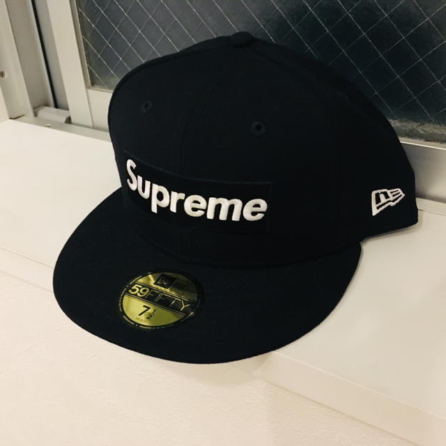 supreme キャップ ネイビー