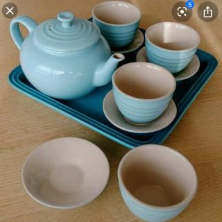 ルクルーゼ(LE CREUSET)のじゅん様専用　ルクルーゼ ティーセット サテンブルー(食器)