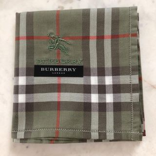 バーバリー(BURBERRY)の【BURBERRY】新品未使用 バーバリーハンカチ モスグリーン 定番(ハンカチ/ポケットチーフ)