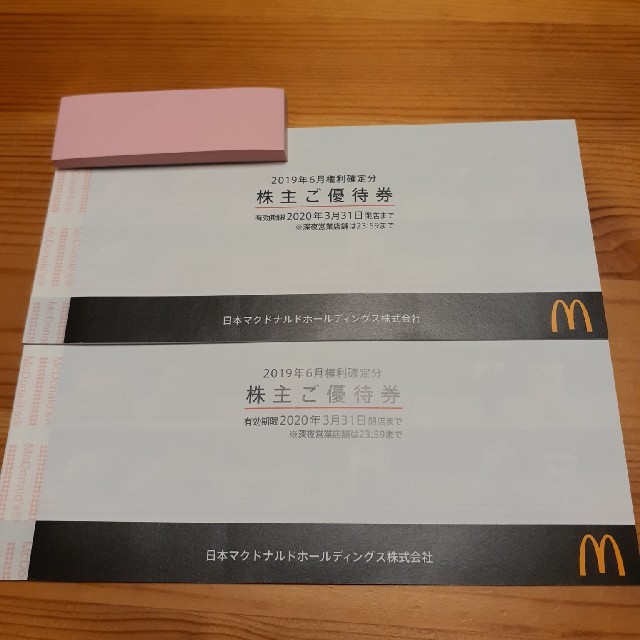 マクドナルド　株主優待　6枚×2冊