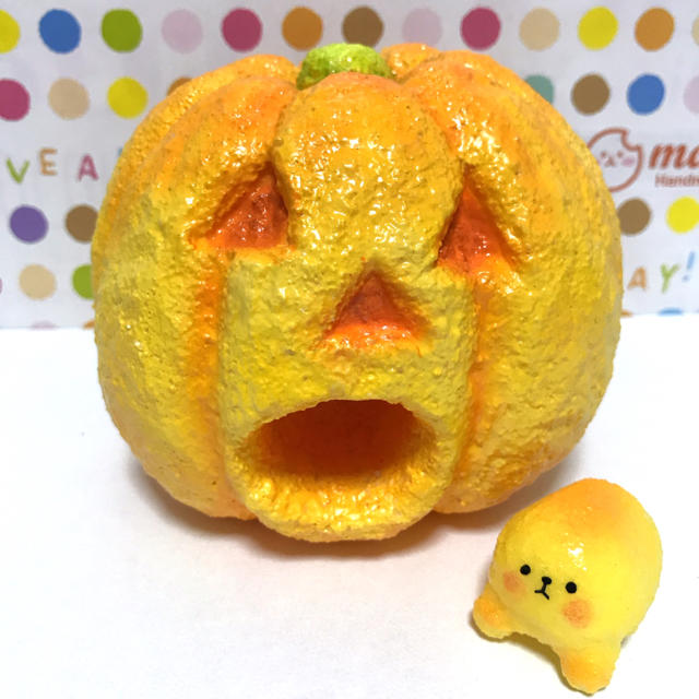 手作りスクイーズ ハロウィン かぼちゃかまくら ハンドメイドのおもちゃ(その他)の商品写真