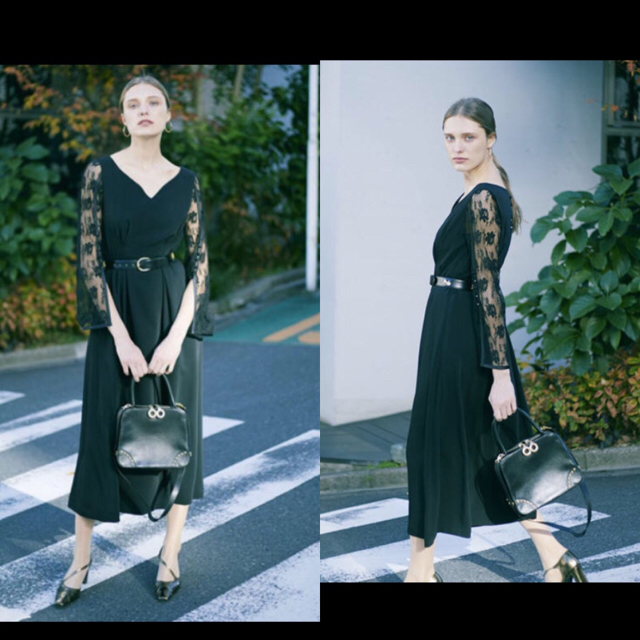 AMERI LACE SLEEVE REFINED DRESSワンピース - ロングワンピース