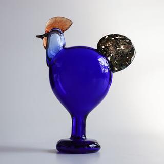 イッタラ(iittala)のOiva Toikka Rooster ブルー　オイバトイッカ  鶏　ニワトリ(置物)