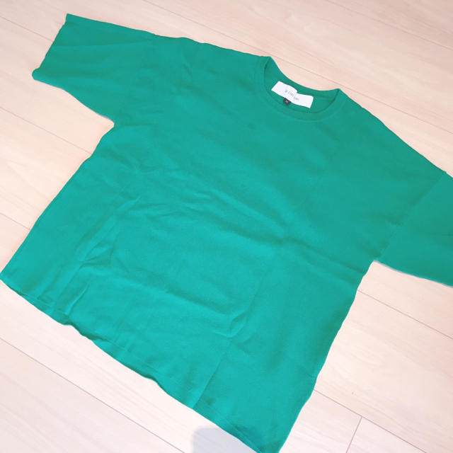 LE CIEL BLEU(ルシェルブルー)のルシェルブルー 総バリニットトップス グリーン緑F Tシャツ掲載 レディースのトップス(ニット/セーター)の商品写真