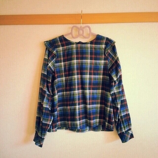 ダブルクローゼット(w closet)のフリルチェックシャツ(シャツ/ブラウス(長袖/七分))