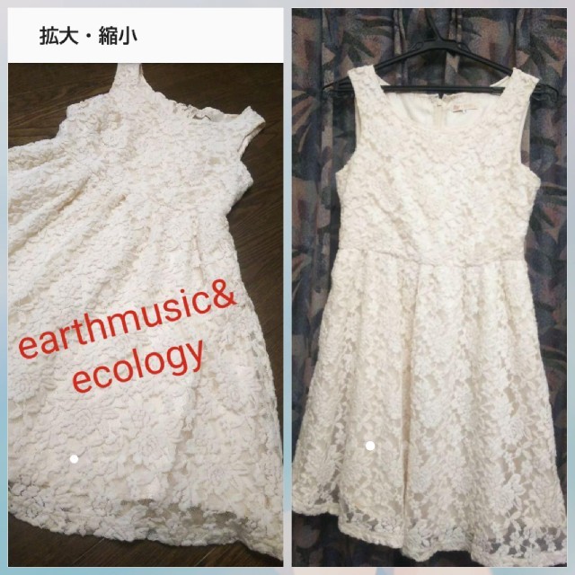 earth music & ecology(アースミュージックアンドエコロジー)のearthmusic&ecology/総レースふんわりノースリーブ膝丈ワンピース レディースのワンピース(ひざ丈ワンピース)の商品写真