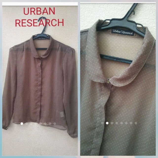 URBAN RESEARCH(アーバンリサーチ)のURBAN RESEARCH/隠しボタン透けドット柄シフォンブラウス レディースのトップス(シャツ/ブラウス(長袖/七分))の商品写真