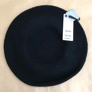 ジーユー(GU)のジーユー ベレー帽 黒(ハンチング/ベレー帽)