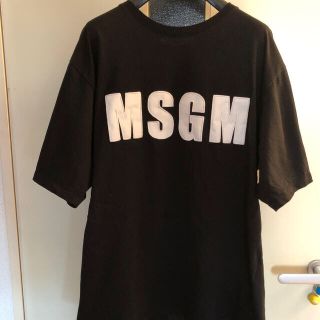 エムエスジイエム(MSGM)のMSGM Ｔシャツ 黒 白ロゴ サイズS （Mサイズ寄り）(Tシャツ/カットソー(半袖/袖なし))