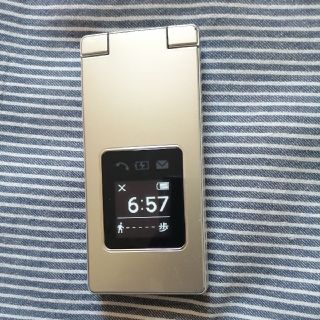 シャープ(SHARP)の美品 505SH かんたん携帯9　シルバー　softbank (携帯電話本体)