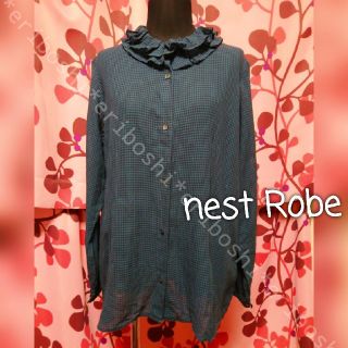 ネストローブ(nest Robe)のnest Robeネストローブ◆ギンガムチェック柄フリルカラーブラウス(シャツ/ブラウス(長袖/七分))