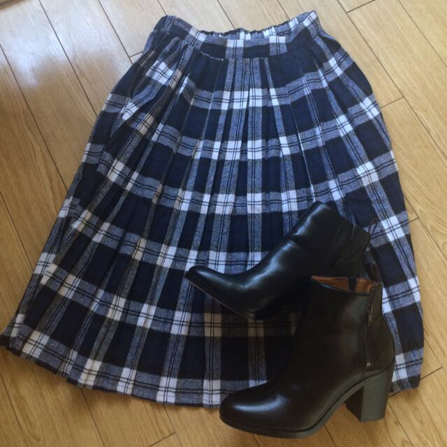 ロング丈✳︎チェックスカート レディースのスカート(ひざ丈スカート)の商品写真