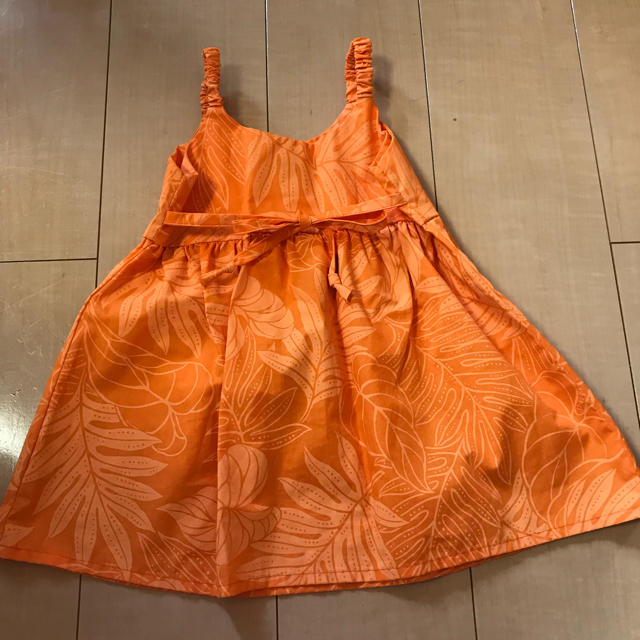【美品】ハワイ ワンピース オレンジ 80 可愛い キッズ/ベビー/マタニティのベビー服(~85cm)(ワンピース)の商品写真