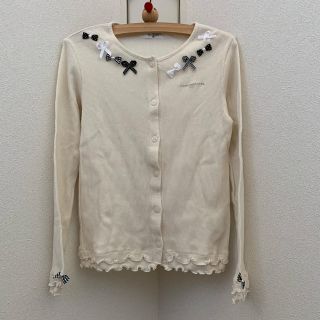 ポンポネット(pom ponette)のポンポネット リボン リブカーディガン 140(カーディガン)