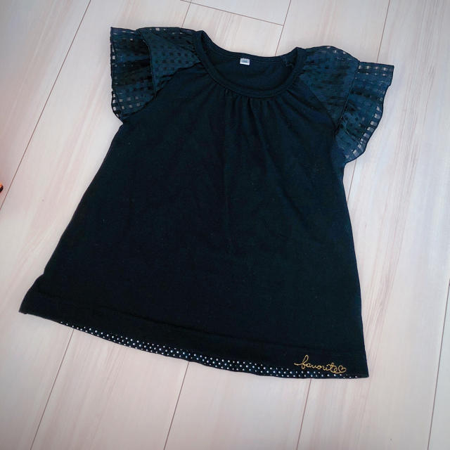 しまむら(シマムラ)の黒T キッズ/ベビー/マタニティのキッズ服女の子用(90cm~)(Tシャツ/カットソー)の商品写真