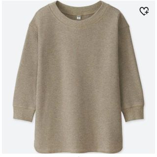 ユニクロ(UNIQLO)のuniqlo ワッフルクルーネックT(7分袖)(Tシャツ(長袖/七分))