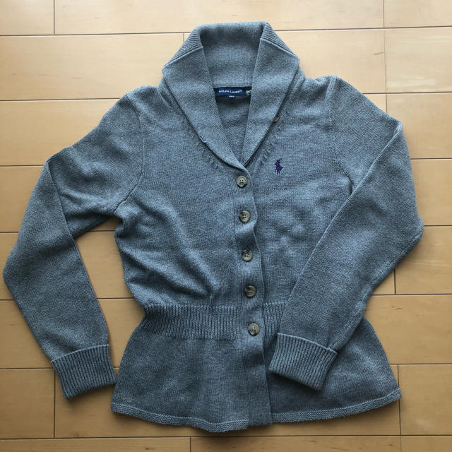 POLO RALPH LAUREN(ポロラルフローレン)のラルフローレン 150cm ニットカーディガン グレー キッズ/ベビー/マタニティのキッズ服女の子用(90cm~)(カーディガン)の商品写真