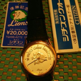 【激レア！動作未確認】シチズン 1987年 西武ライオンズ 優勝記念 腕時計