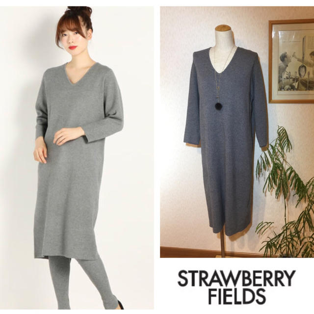 STRAWBERRY-FIELDS(ストロベリーフィールズ)の【専用】STRAWBERRY-FIELDS DVポワールストレッチ ワンピース レディースのワンピース(ひざ丈ワンピース)の商品写真