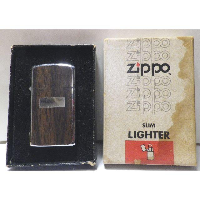 1977年6材質仕上げ77年’SLIM ZIPPO "ウッディシート"未使用　BOX　超希少