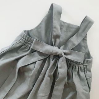 ザラキッズ(ZARA KIDS)の11･12日限定値下げ 🌷バックリボンサロペット(bluegray)(ロンパース)