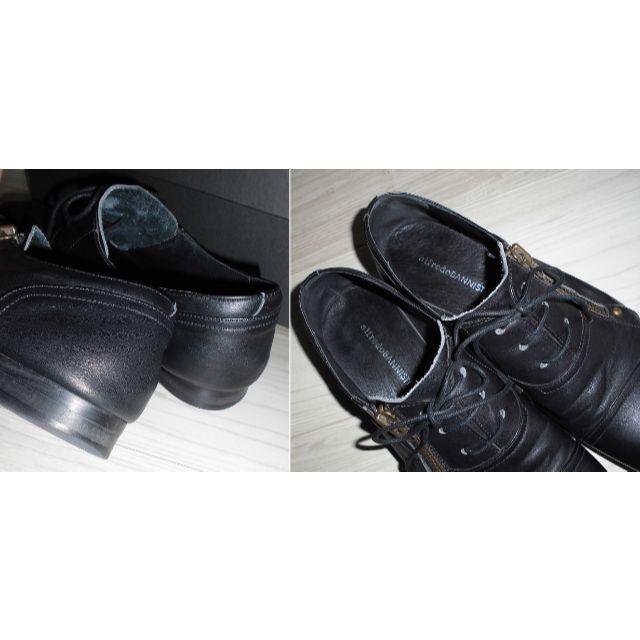 alfredoBANNISTER(アルフレッドバニスター)のアルフレッドバニスター黒レザーシューズ41レースアップ＆ジップ メンズの靴/シューズ(ドレス/ビジネス)の商品写真