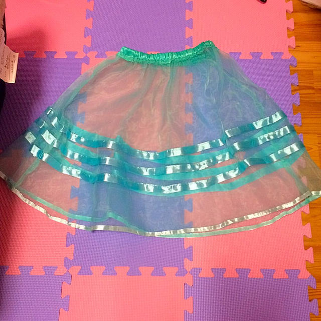 水色透け感スカート💓 レディースのスカート(ひざ丈スカート)の商品写真