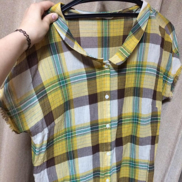 STUDIO CLIP(スタディオクリップ)のひまわりチェックシャツ レディースのトップス(シャツ/ブラウス(半袖/袖なし))の商品写真