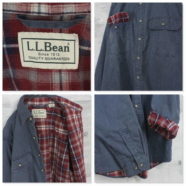 L.L.Bean(エルエルビーン)の古着 90s LL Bean エルエルビーン 裏ネル ビッグシルエット シャツ メンズのトップス(シャツ)の商品写真