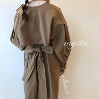 ミスティック(mystic)のAW新作¥10450【mystic】ヨークギャザートレンチ トレンチワンピース(トレンチコート)