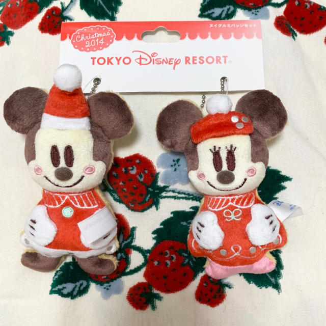 Disney(ディズニー)のミッキーミニー 2014 クリスマス ストラップ エンタメ/ホビーのおもちゃ/ぬいぐるみ(ぬいぐるみ)の商品写真