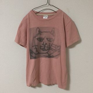 キューン(CUNE)のCUNE キューン Tシャツ 猫 キャット CAT 絵 プリント ピンク(Tシャツ/カットソー(半袖/袖なし))