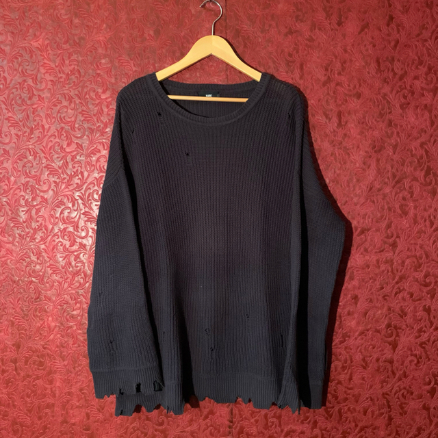 【希少】 HARE ダメージ ニット damage knit Black ニット+セーター