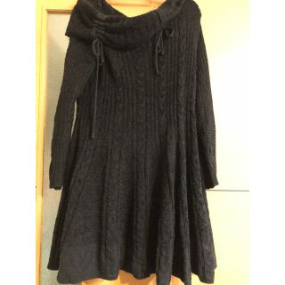 アクシーズファム(axes femme)のアクシーズファム 黒ニットワンピース(ひざ丈ワンピース)