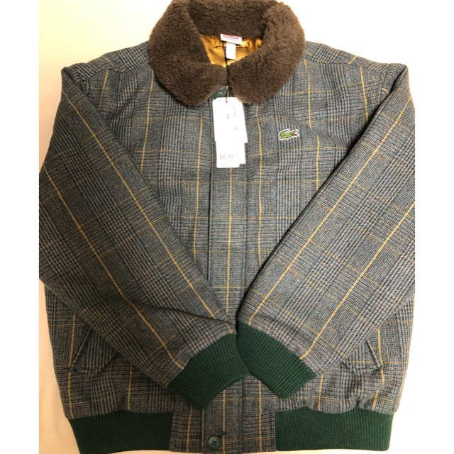 送料込 S LACOSTE Wool Bomber Jacket Plaid