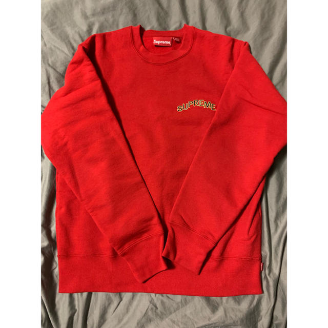 supreme step arc crewneck 17aw red